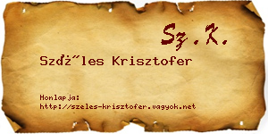 Széles Krisztofer névjegykártya